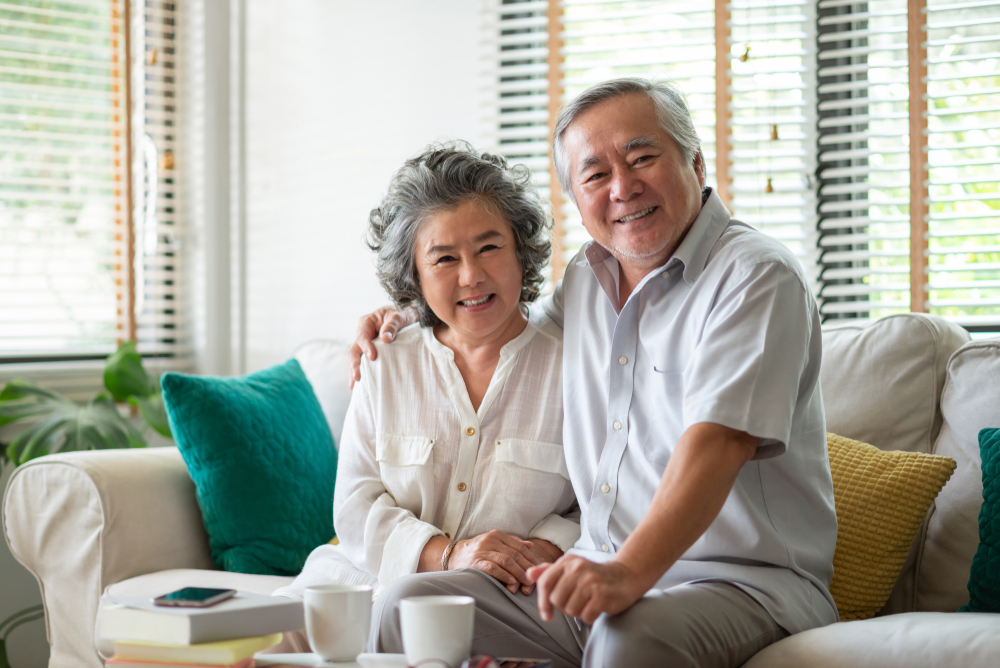 Happy couple in senior living near San Gabriel Valley.